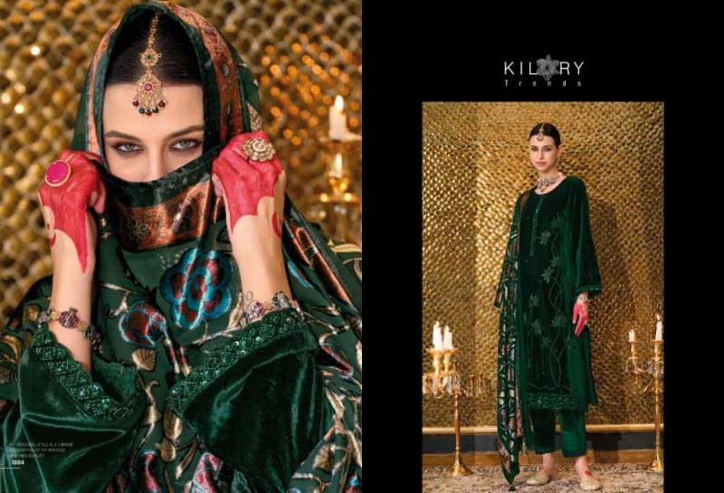 Kilory Nazm Velvet Embroidery Work Salwar Kameez Collection