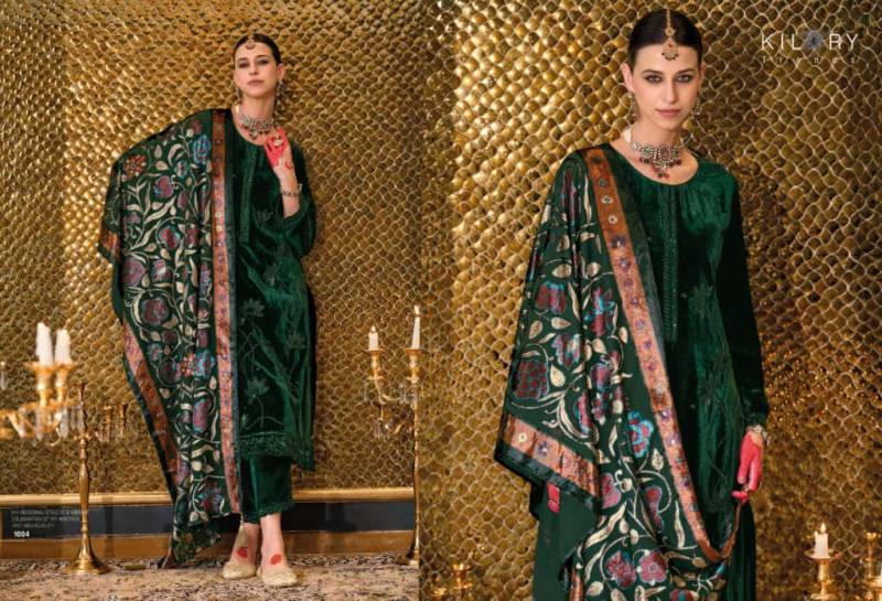 Kilory Nazm Velvet Embroidery Work Salwar Kameez Collection