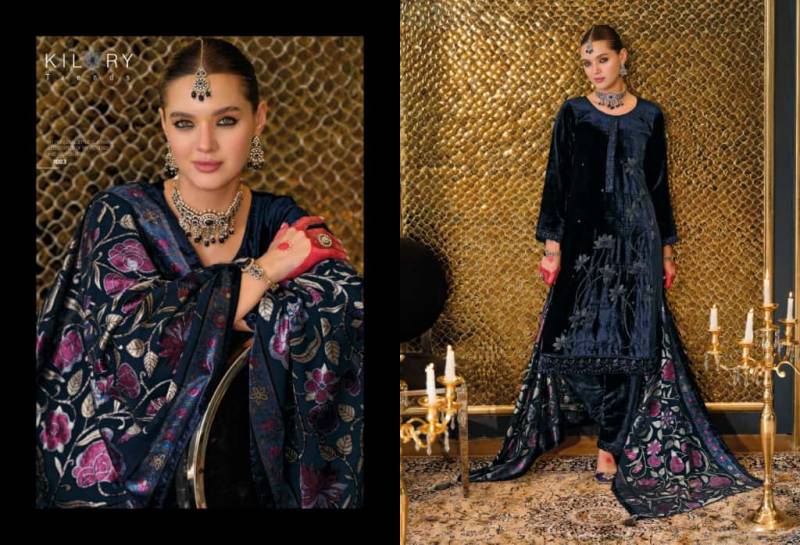Kilory Nazm Velvet Embroidery Work Salwar Kameez Collection