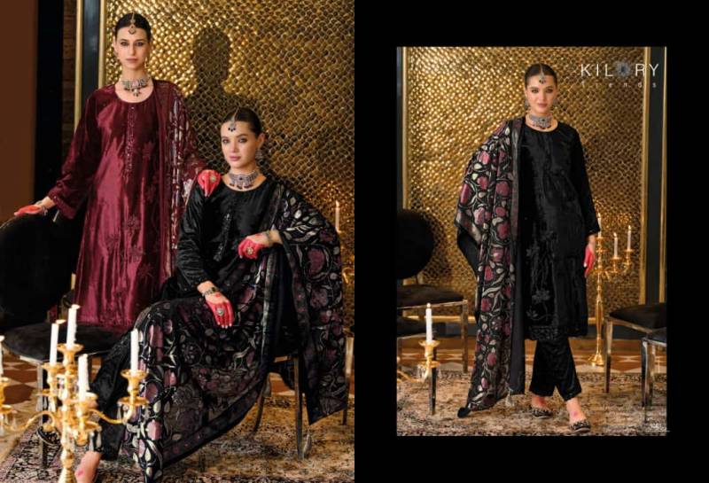 Kilory Nazm Velvet Embroidery Work Salwar Kameez Collection