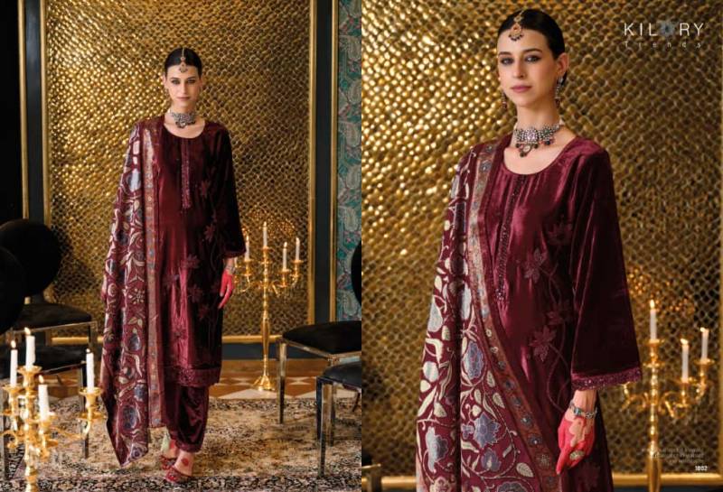 Kilory Nazm Velvet Embroidery Work Salwar Kameez Collection