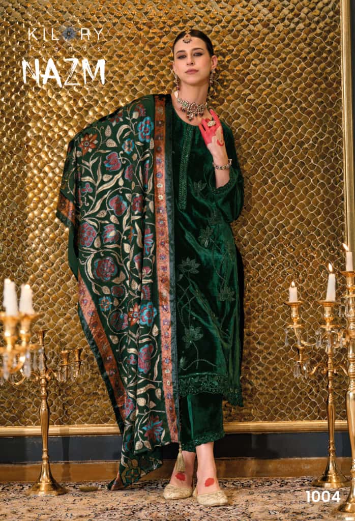 Kilory Nazm Velvet Embroidery Work Salwar Kameez Collection