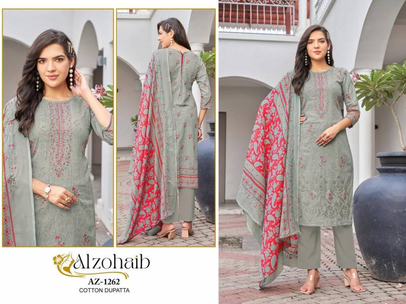 Alzohaib Az Mahima Nx 1262 1264 1266 Pure Cotton Print Pakistani Suit