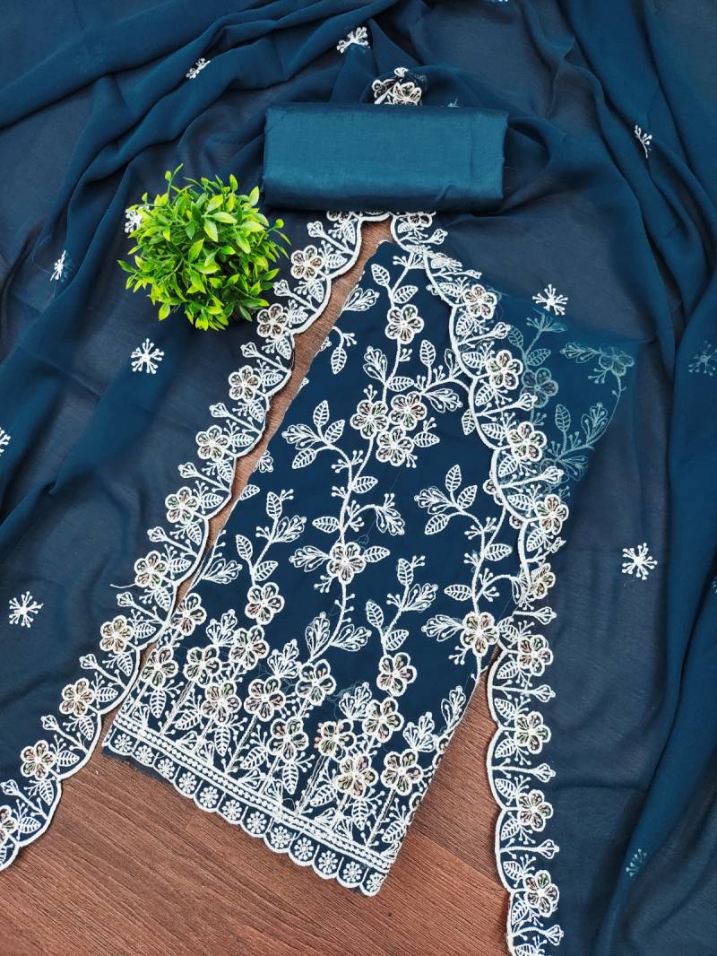 Cp 9100 Georgette Fancy Designer Color Set Matching Dress Material