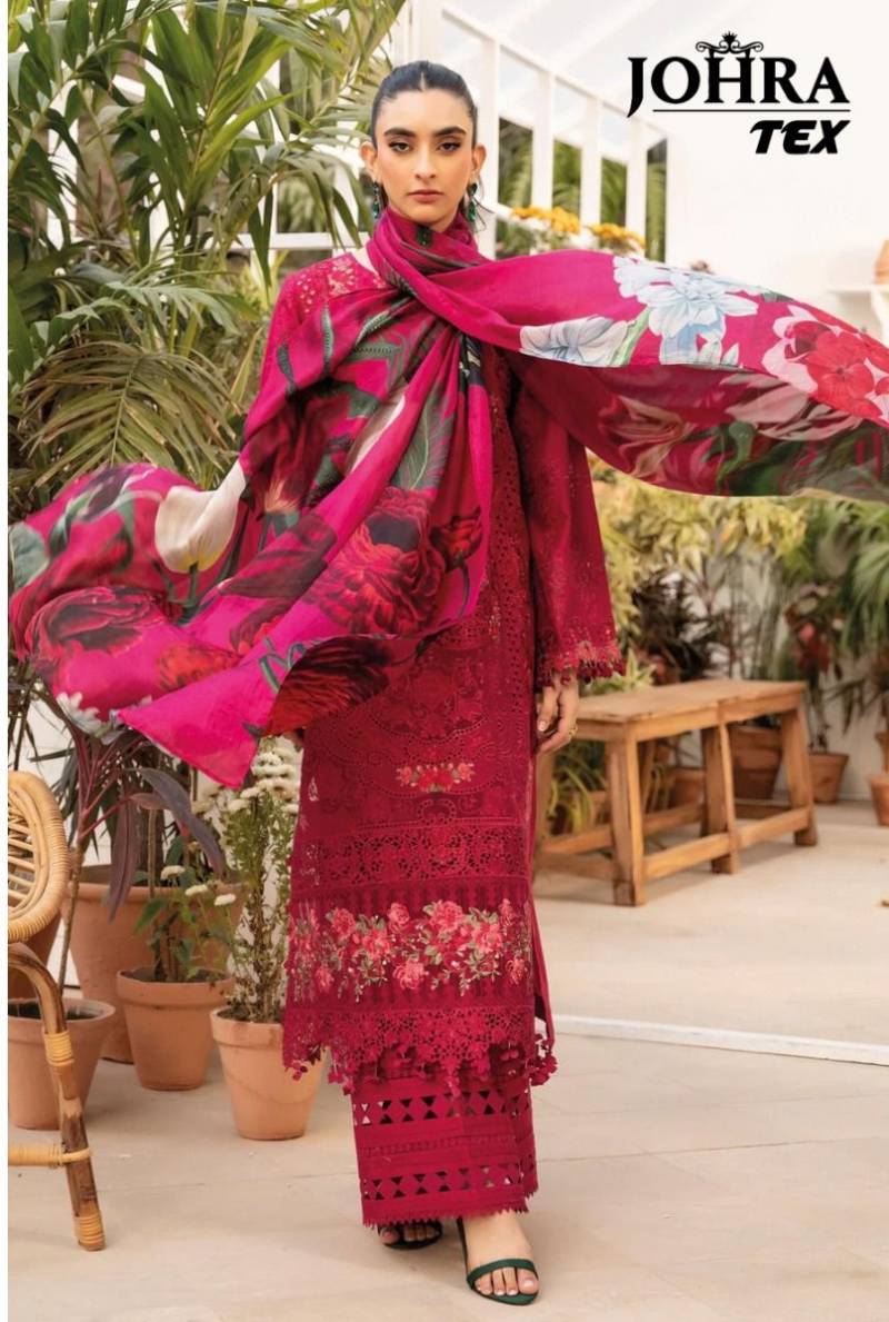 Johra Tex 182 Cambric Cotton Embroidery Work Salwar Suits
