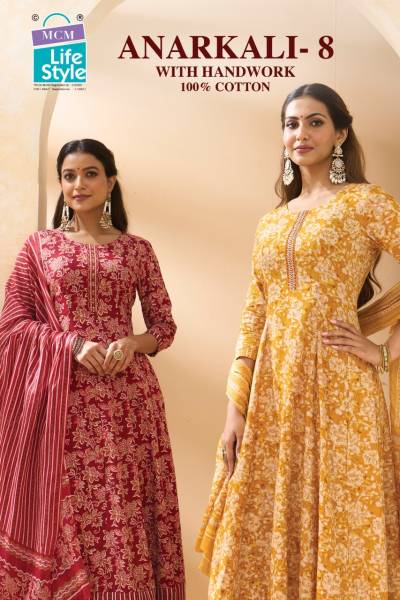 Mcm Anarkali Vol 8 Readymade Cotton Printed Anarkali Style Kurti Set