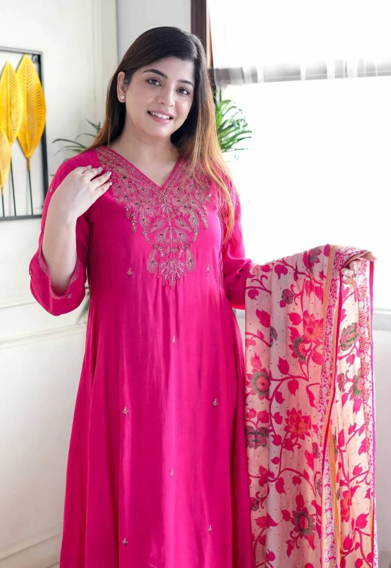 Dhruvi 354 Silk Festival Wear Kurti Pant And Dupatta Collection