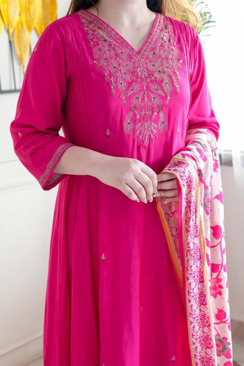 Dhruvi 354 Silk Festival Wear Kurti Pant And Dupatta Collection