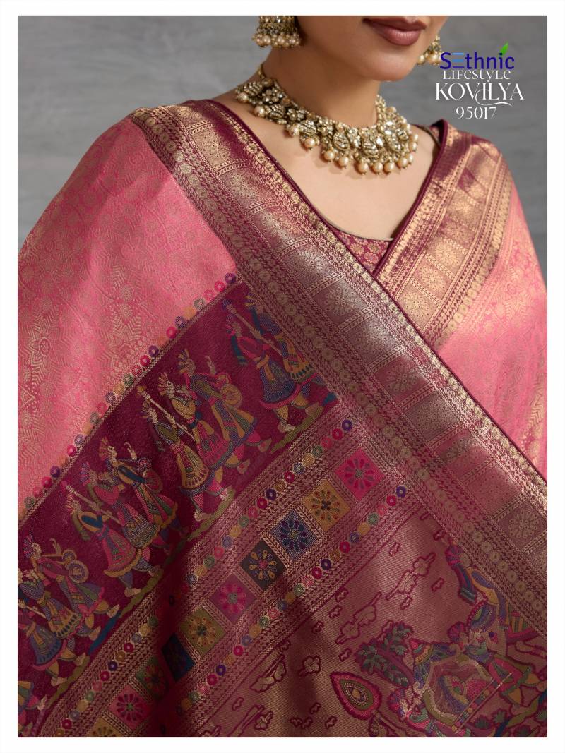 Sethnic Kovilya 5 Hand Dyed Soft Kanjivaram Silk Saree Collection