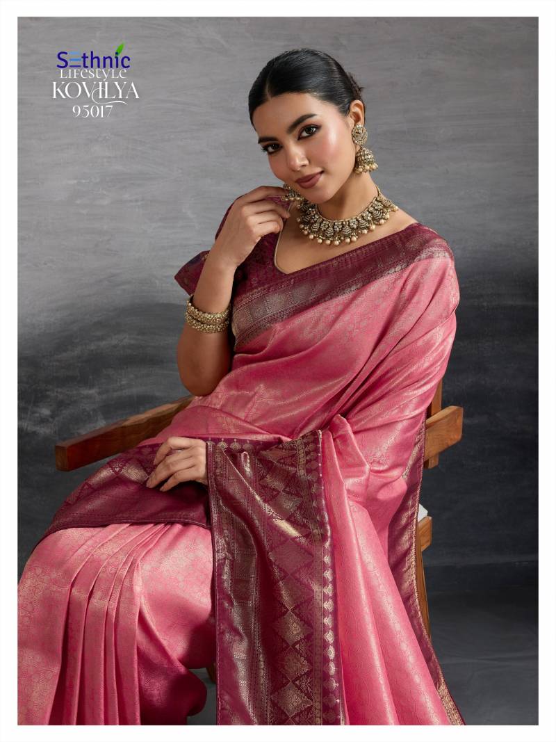 Sethnic Kovilya 5 Hand Dyed Soft Kanjivaram Silk Saree Collection