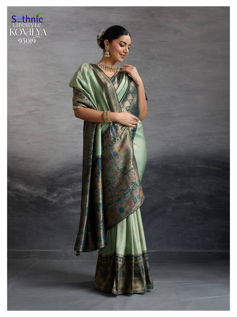Sethnic Kovilya 5 Hand Dyed Soft Kanjivaram Silk Saree Collection