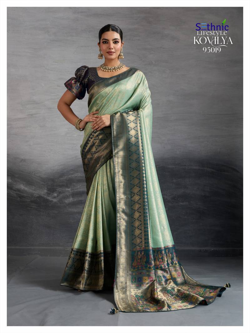 Sethnic Kovilya 5 Hand Dyed Soft Kanjivaram Silk Saree Collection