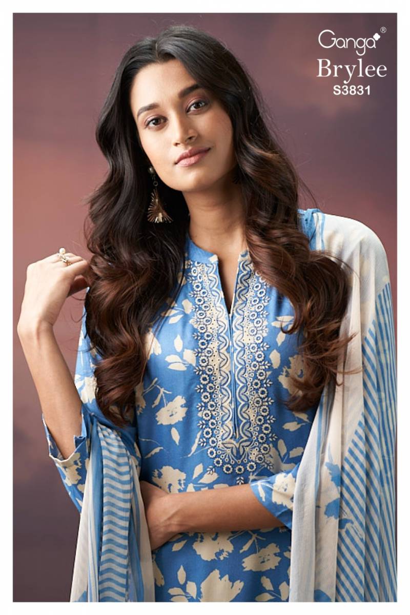 Ganga Brylee 3831 Pure Wool Pashmina Embroidery Salwar Kameez