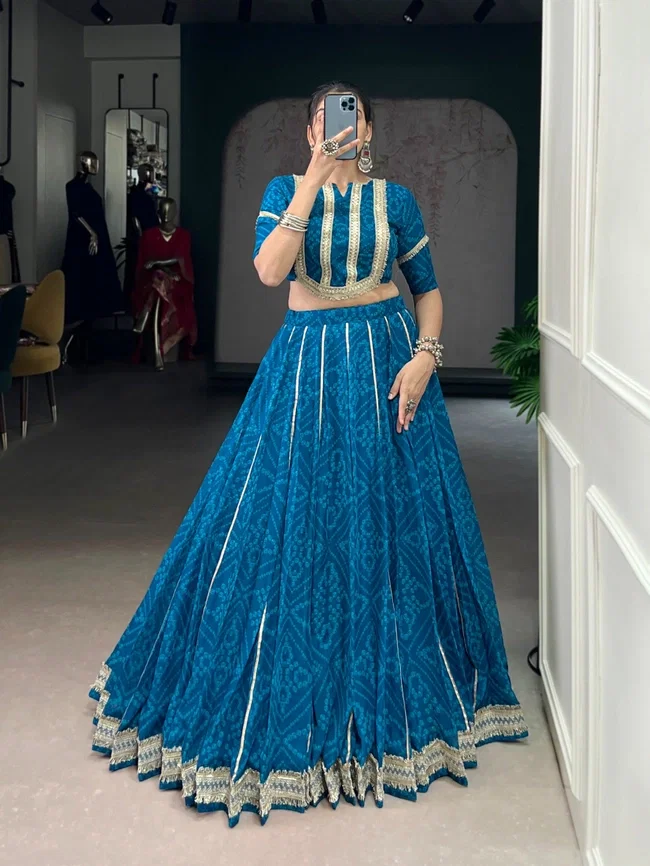 Lekha nk Zamkudi Bandhej Chiffon fabric Navratri Collection 2025