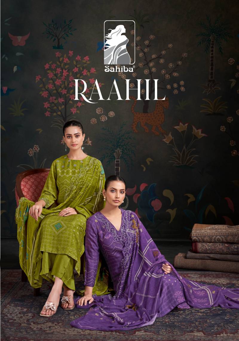 Sahiba Raahil Shimmer Silk Digital Print Salwar Kameez Suits