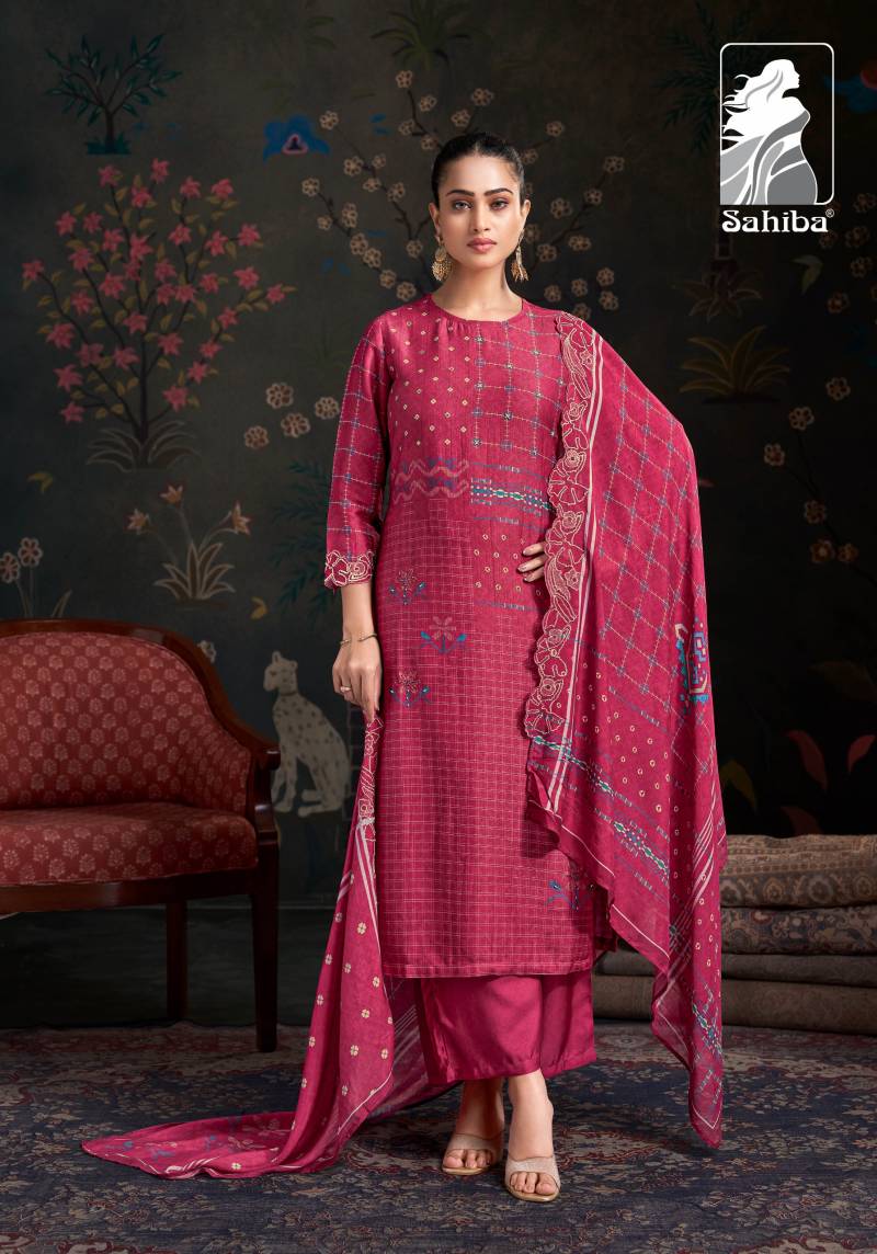 Sahiba Raahil Shimmer Silk Digital Print Salwar Kameez Suits