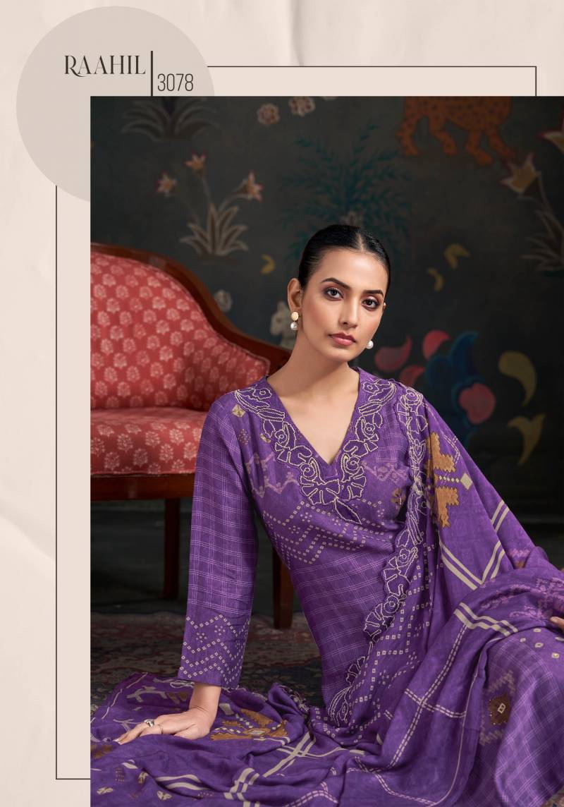 Sahiba Raahil Shimmer Silk Digital Print Salwar Kameez Suits