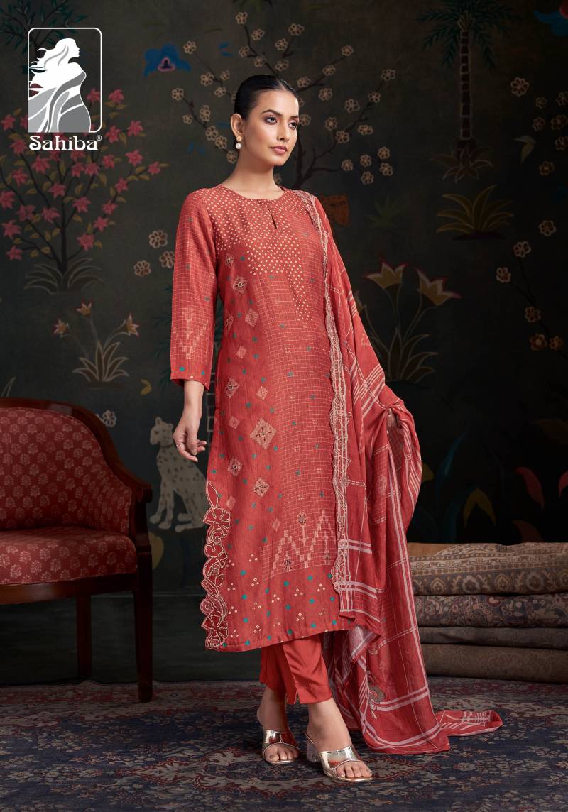 Sahiba Raahil Shimmer Silk Digital Print Salwar Kameez Suits