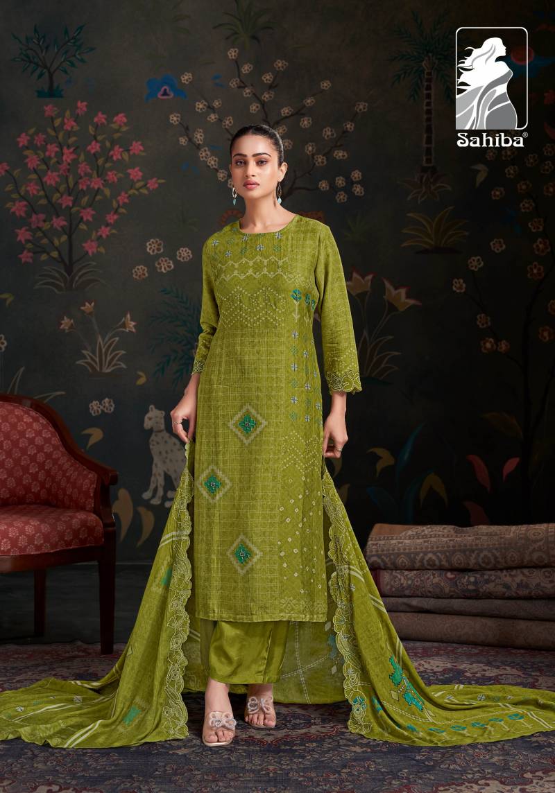 Sahiba Raahil Shimmer Silk Digital Print Salwar Kameez Suits