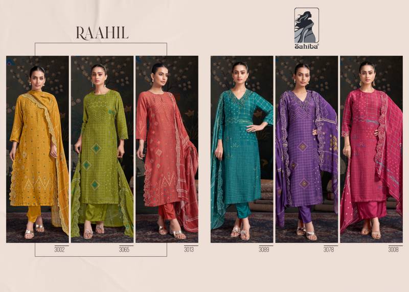 Sahiba Raahil Shimmer Silk Digital Print Salwar Kameez Suits