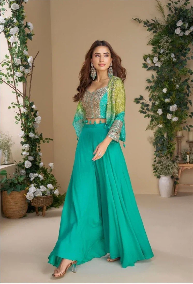 Moon Super Hit 10045 Chinon Silk Premium Indo Western Collection