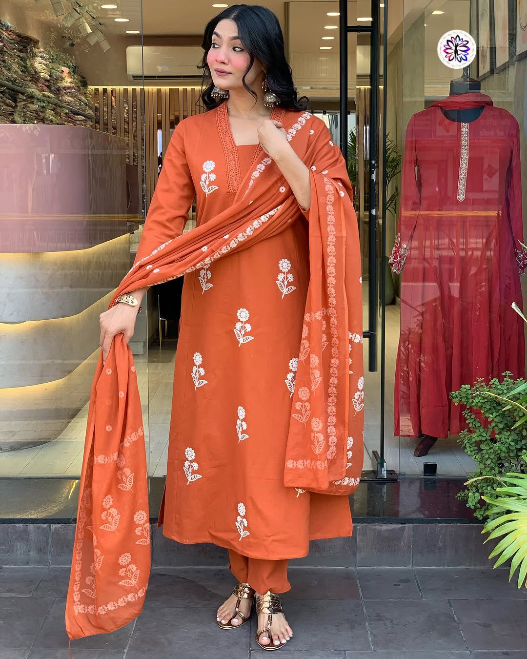 Lekha KL 4082 Cotton Embroidery Kurti Bottom With Dupatta