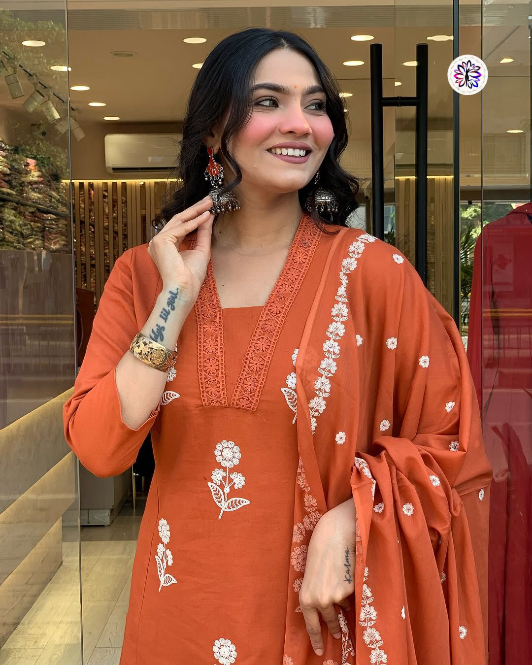 Lekha KL 4082 Cotton Embroidery Kurti Bottom With Dupatta