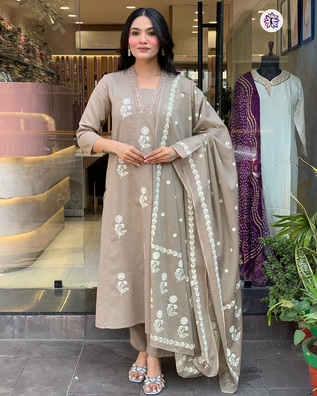 Lekha KL 4082 Cotton Embroidery Kurti Bottom With Dupatta