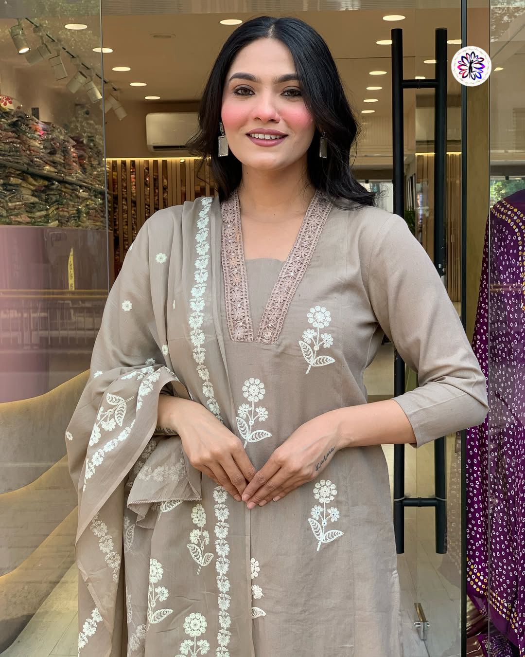 Lekha KL 4082 Cotton Embroidery Kurti Bottom With Dupatta