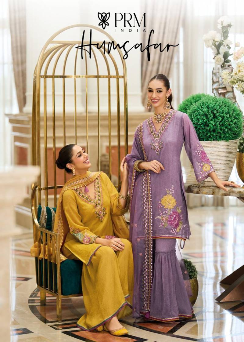 Prm Hamsafar Organza Crush Handwork Designer Kurti Pant Dupatta