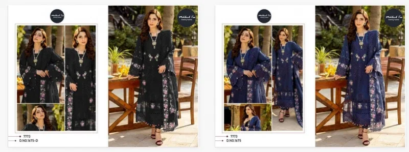 Mehboob Tex 1675 D Cotton Embroidery Salwar Suit Collection