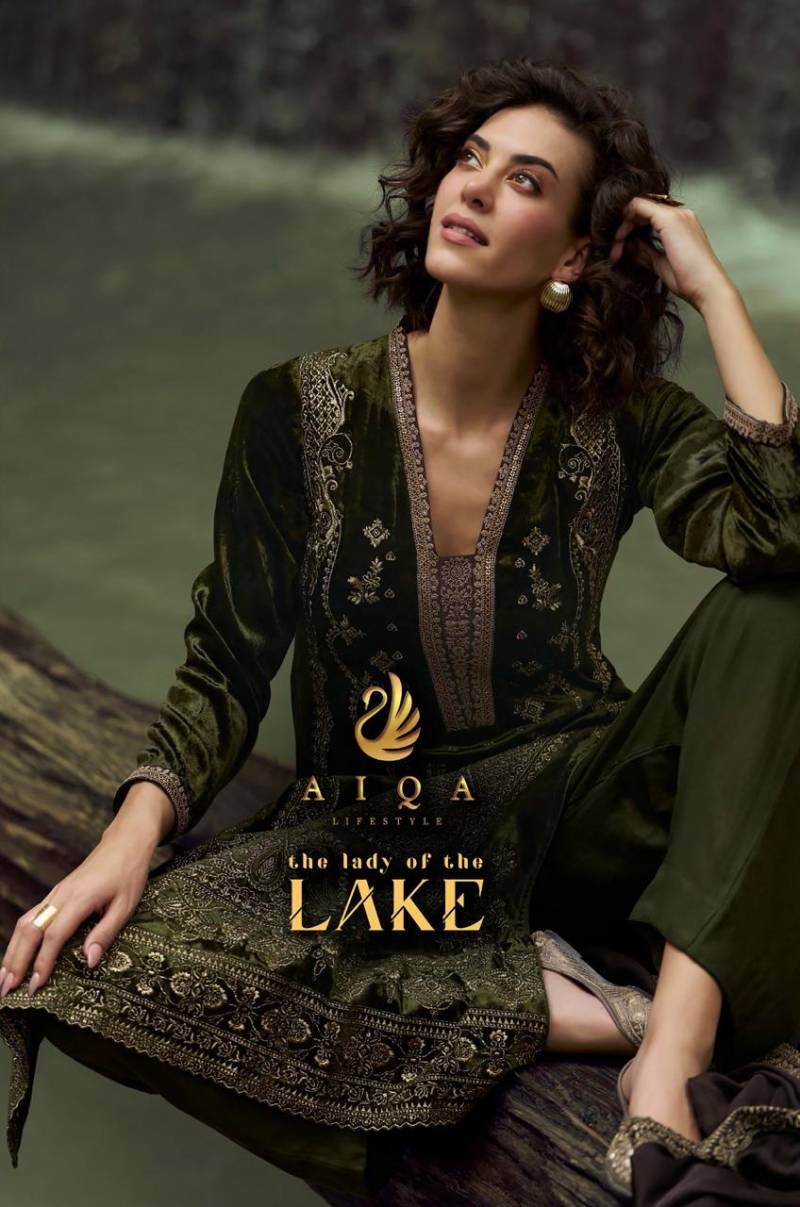 Aiqa The Lady Of The Lake Viscose Velvet Salwar Kameez Suit