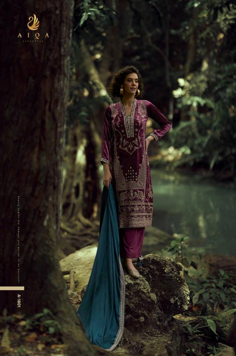 Aiqa The Lady Of The Lake Viscose Velvet Salwar Kameez Suit