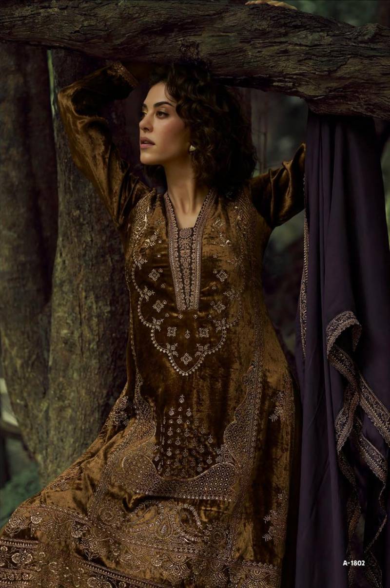 Aiqa The Lady Of The Lake Viscose Velvet Salwar Kameez Suit