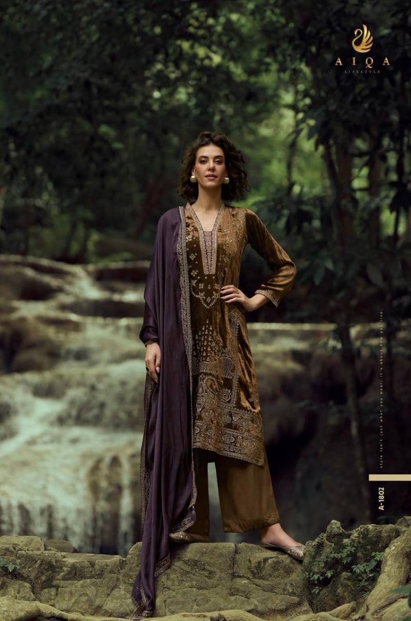 Aiqa The Lady Of The Lake Viscose Velvet Salwar Kameez Suit