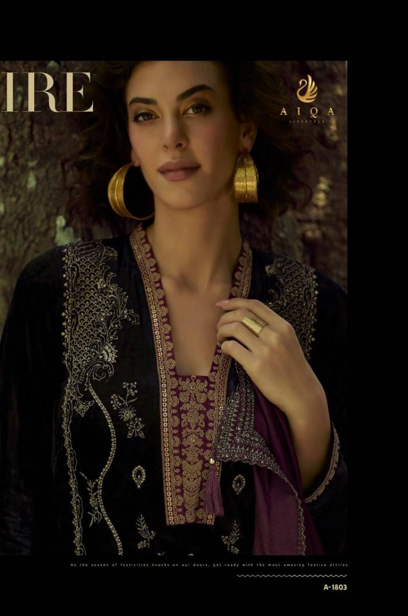 Aiqa The Lady Of The Lake Viscose Velvet Salwar Kameez Suit
