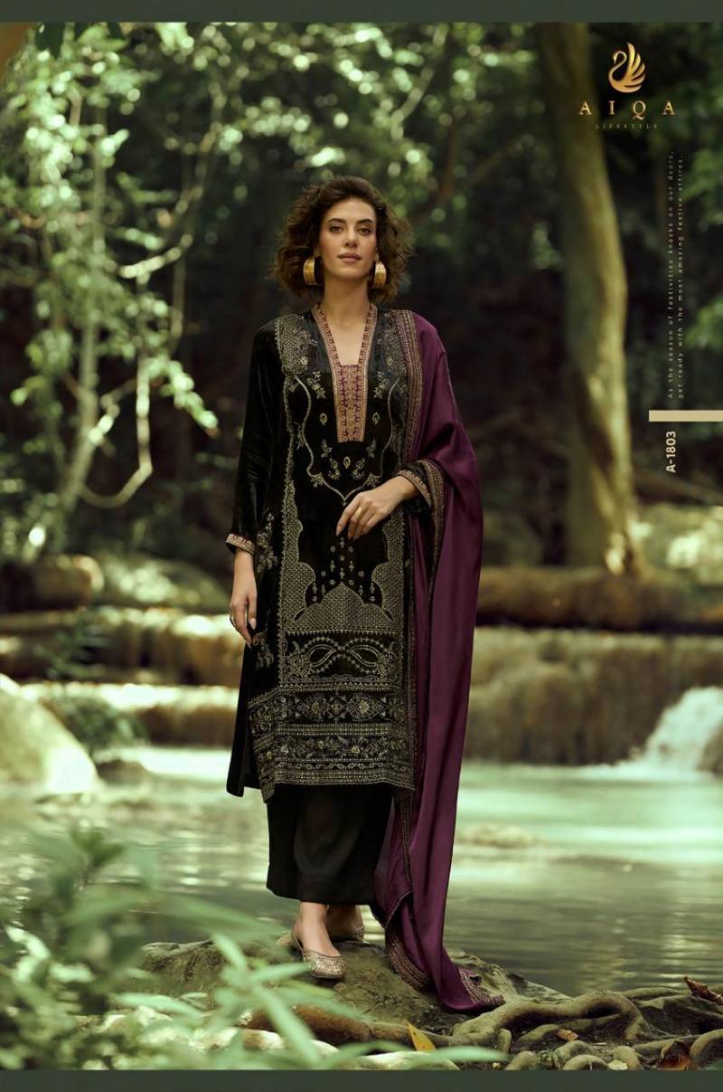 Aiqa The Lady Of The Lake Viscose Velvet Salwar Kameez Suit