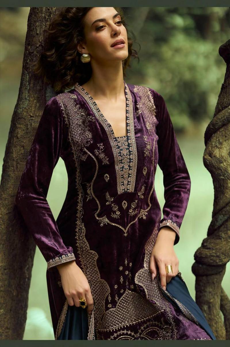 Aiqa The Lady Of The Lake Viscose Velvet Salwar Kameez Suit