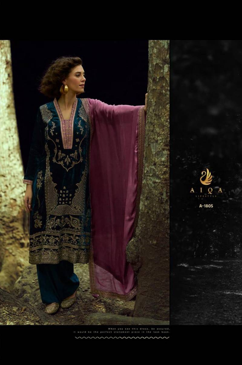 Aiqa The Lady Of The Lake Viscose Velvet Salwar Kameez Suit