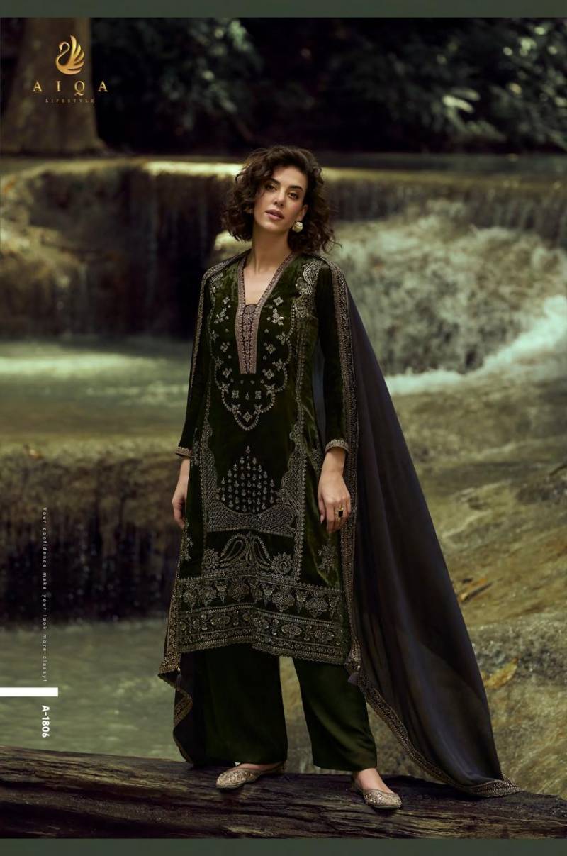 Aiqa The Lady Of The Lake Viscose Velvet Salwar Kameez Suit