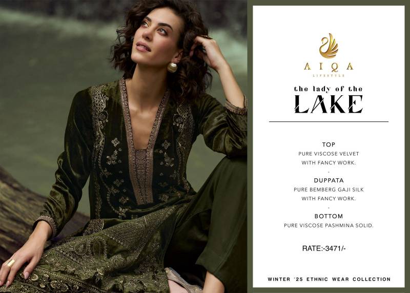 Aiqa The Lady Of The Lake Viscose Velvet Salwar Kameez Suit