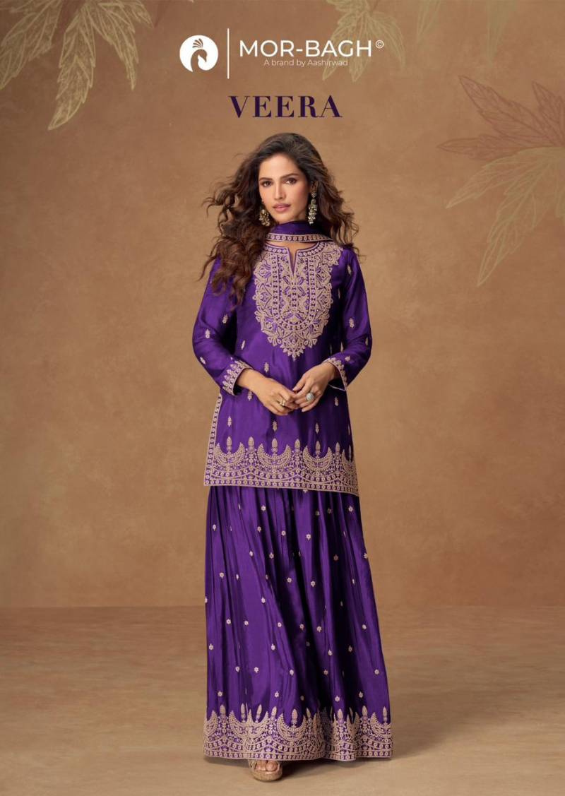 Aashirwad Mor Bagh Veera Chinon Silk Designer Salwar Suit Collection