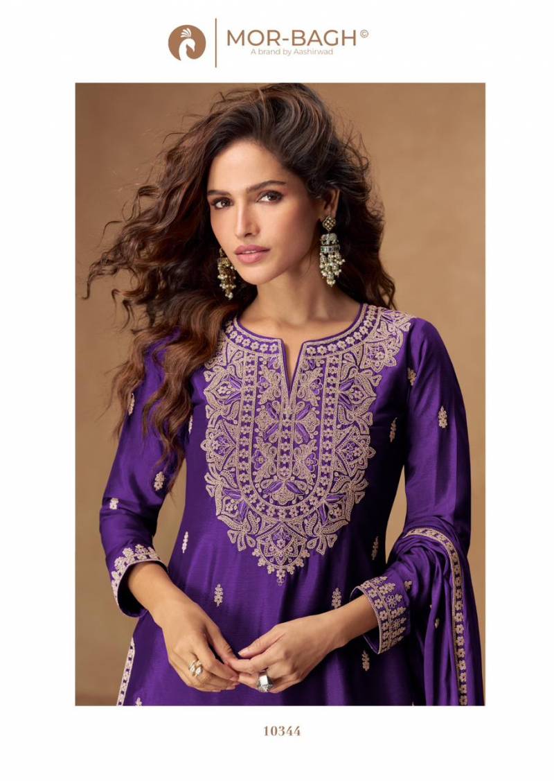Aashirwad Mor Bagh Veera Chinon Silk Designer Salwar Suit Collection