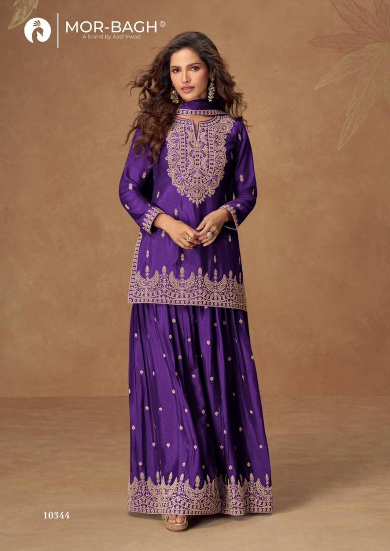 Aashirwad Mor Bagh Veera Chinon Silk Designer Salwar Suit Collection