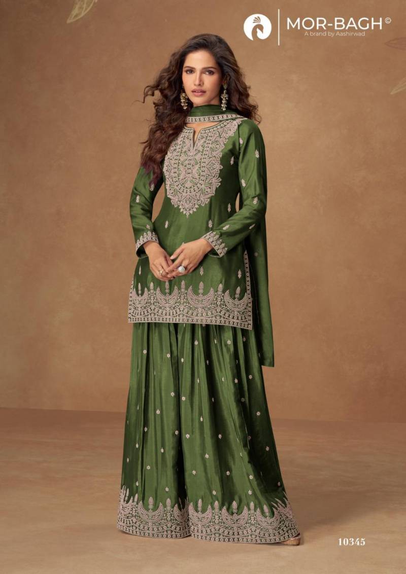 Aashirwad Mor Bagh Veera Chinon Silk Designer Salwar Suit Collection