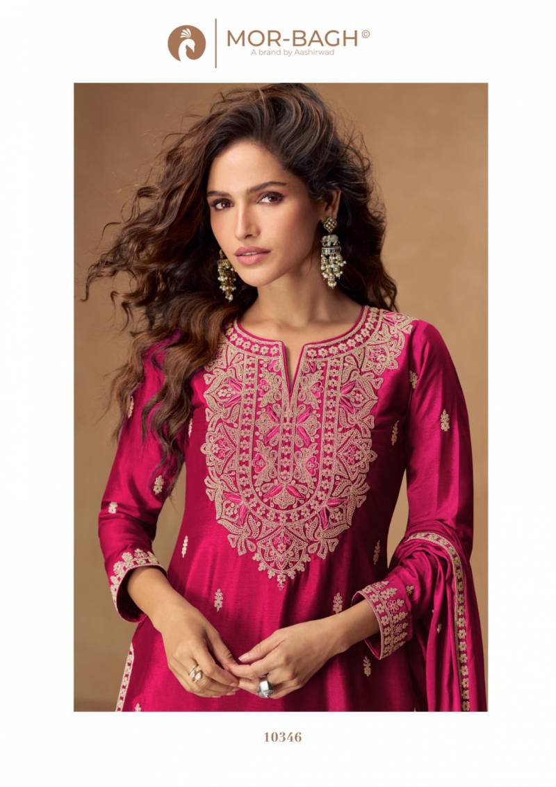 Aashirwad Mor Bagh Veera Chinon Silk Designer Salwar Suit Collection