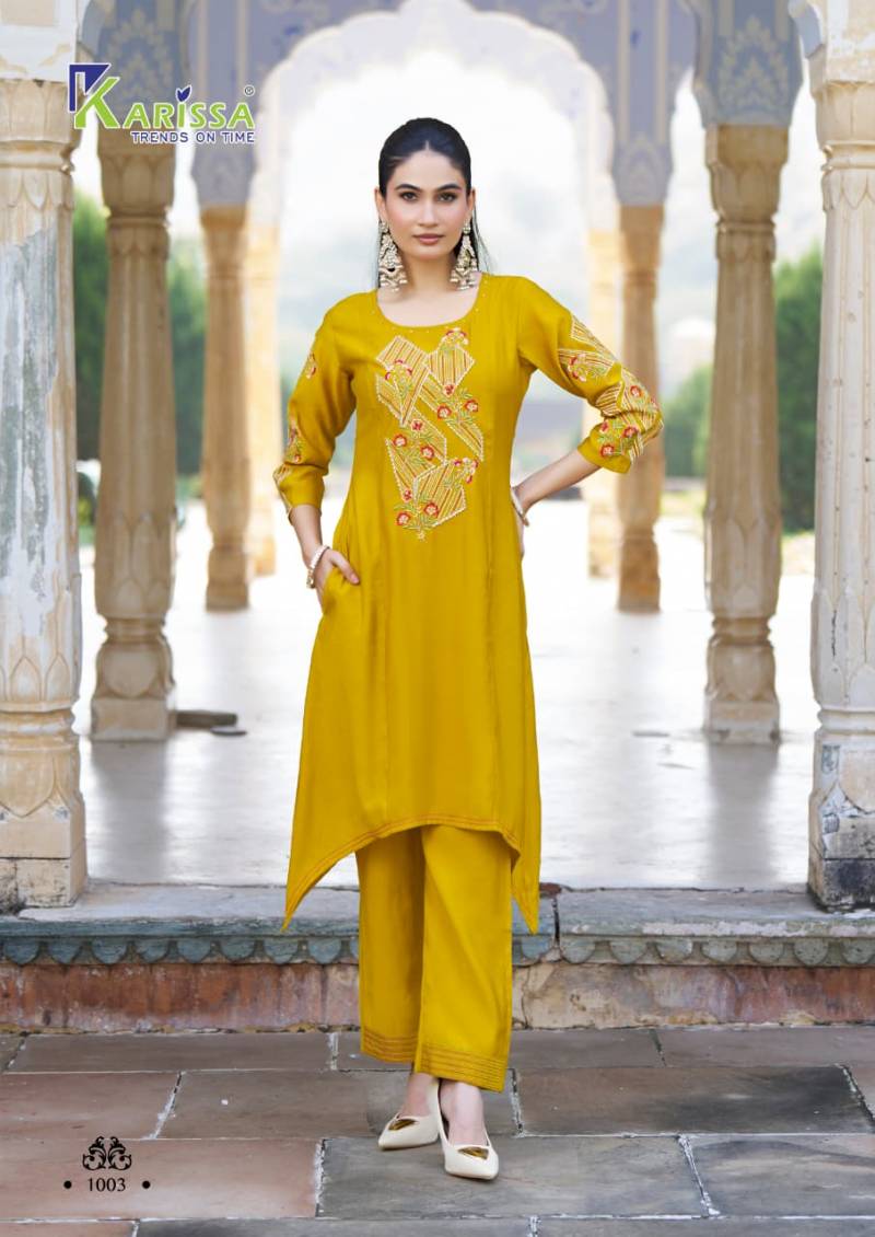 Karissa Lakshara Soft Viscose Thread Work Co Ord Set Collection