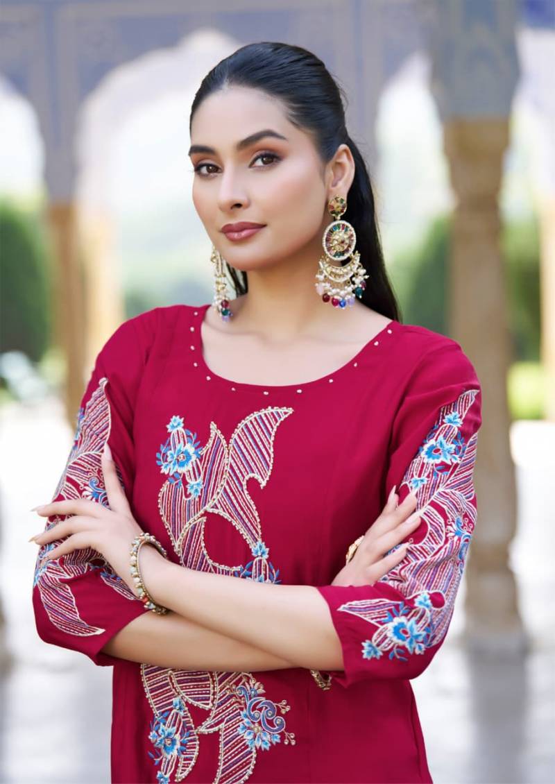 Karissa Lakshara Soft Viscose Thread Work Co Ord Set Collection