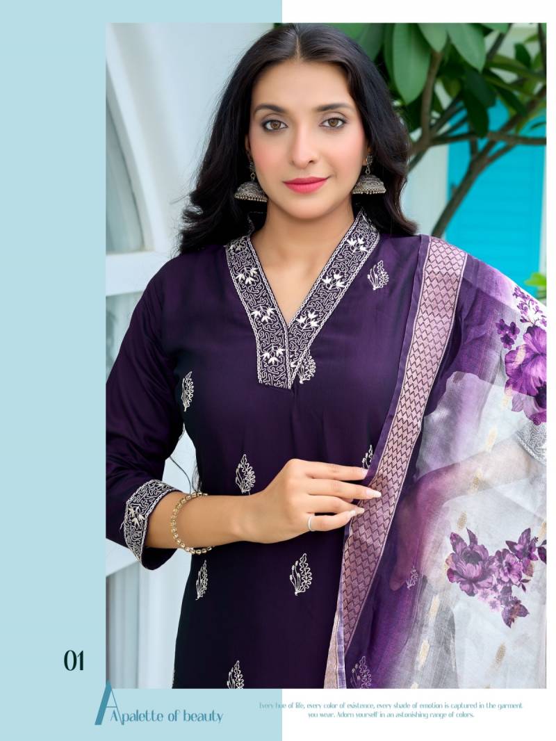 Aanchi Sanjana Rangila Silk Casual Wear Kurti Pant And Dupatta