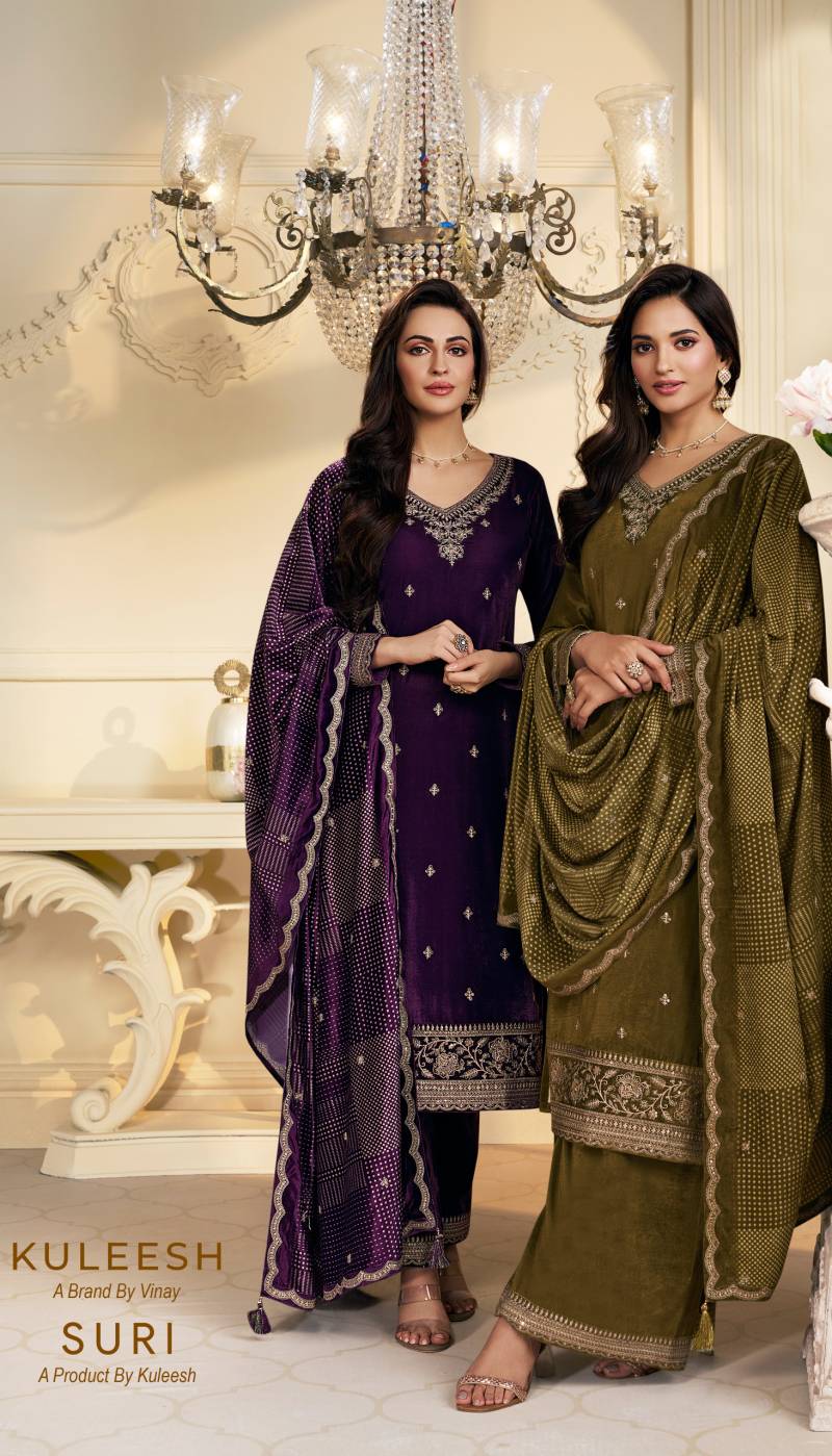 Vinay Kuleesh Suri Velvet Embroidered Work Salwar Kameez
